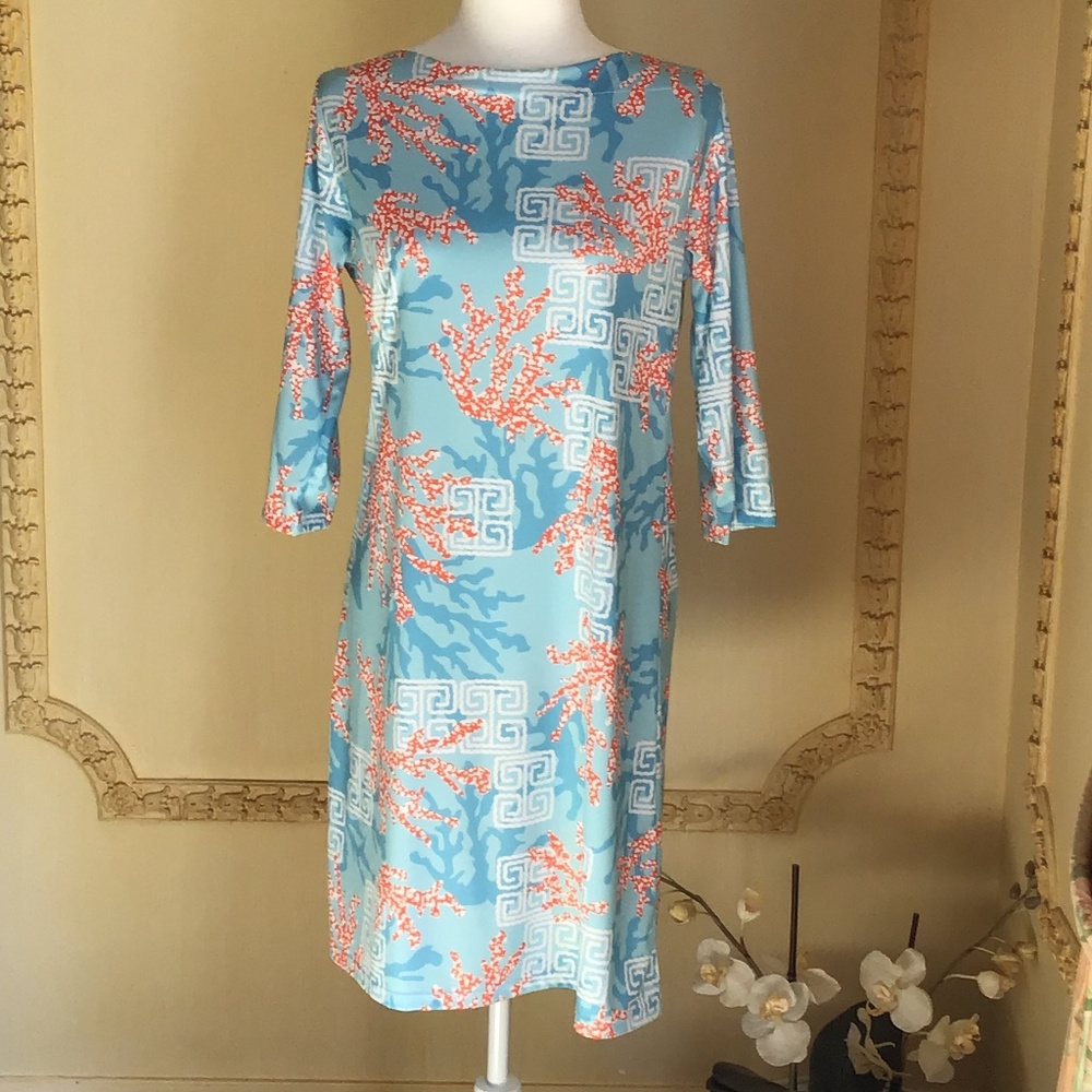 Whimsy Rose Shoreline Aqua Safe Sun Dress Large